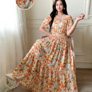 Robe de plage en coton, style bohème