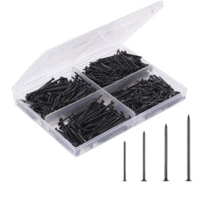 Kit de 200 clous en acier noir, 20/25/30/38 mm