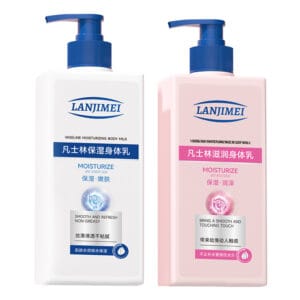 Lotion corporelle Lanji Beauty Double-Effect Care (Grand pot, flacon rose et flacon blanc) - Hydratante, nourrissante et parfum longue durée
