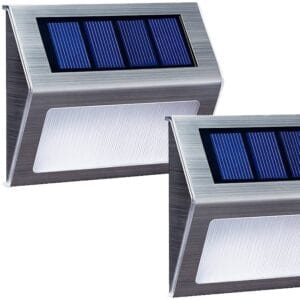 Lampe d'escalier solaire transfrontalière en acier inoxydable à 3 LED